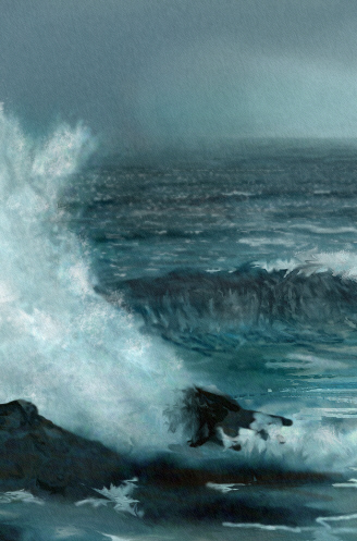 Detail of Stormy Sea, Balnakeil, 2004. 33cm by 23cm