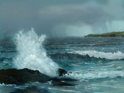 Stormy Sea, Balnakeil, 2004. 33cm by 23cm