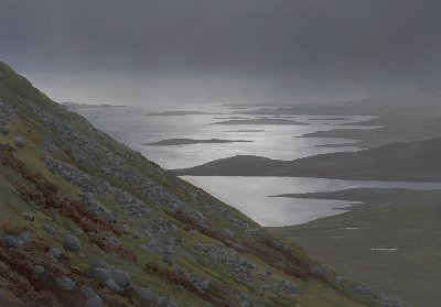 View over South Harris, 2009. 33cm by 23cm