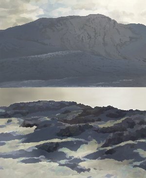 Frozen Loch Meadaidh, 2010. 23cm by 28cm
